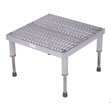 Vestil Adjustable Stand, 24W x 24L, 10.5 Overall Height, Stainless Steel, Silver AHW-H-2424-SS